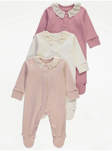Pack girls sleepsuits - girls, 6-9