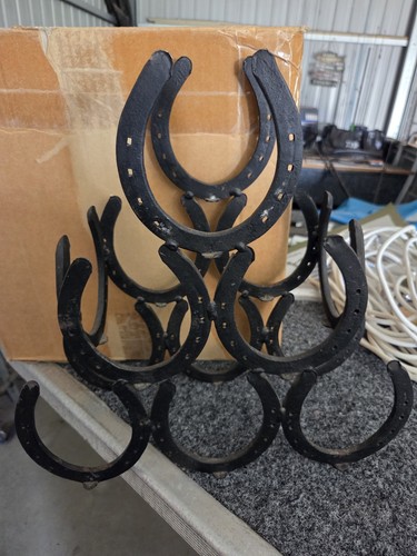 Rustic horseshoe wine - horseshoe, rack