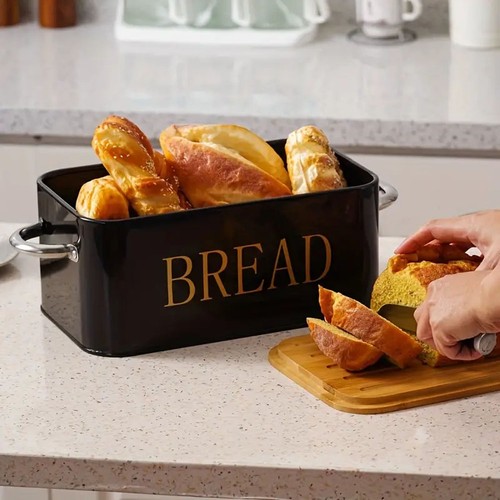 Black breadbox kitchen - breadbox,