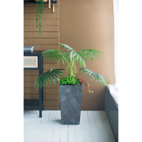 Cement planter 4x9 4x18 - planter, 9.4x9.4x18.1"
