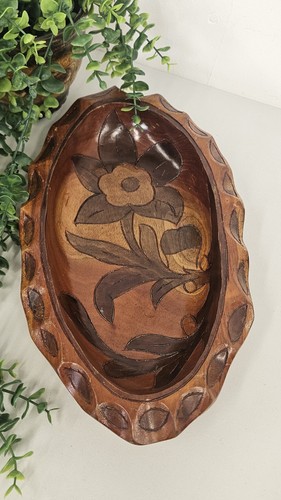 Vintage wooden bowl - wooden, hand