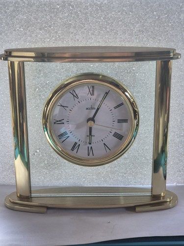 Brass clear mantel clock - brass,