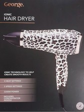 George Home Ionic Leopard Print Hair Dryer - 2200W