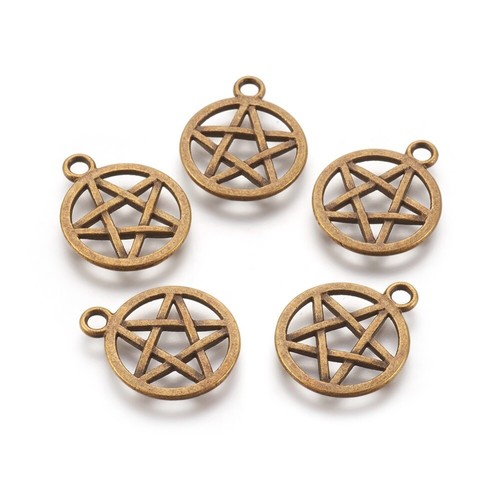 Antique bronze pentagram - bronze,