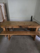 7ft Reclaimed Sleeper Table And Benches Seats 8-10