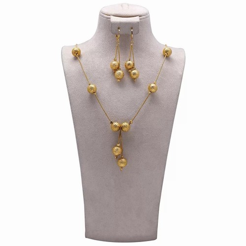 Gold plated ball necklace - plated,