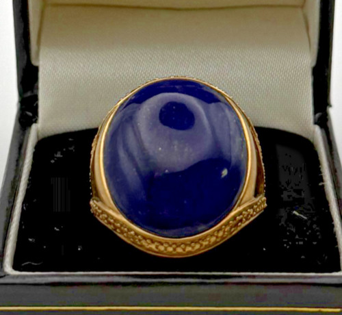 Gold ring blue - gold,