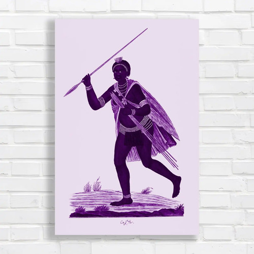 Tribal warrior with spear - tribal,