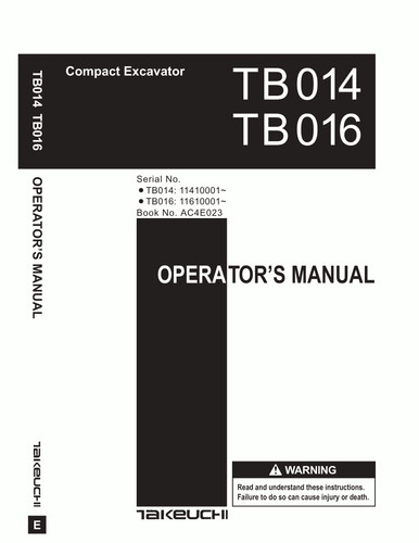 Takeuchi tb014 tb016 - tb016, excavator