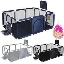 Large Baby Playpen Children Toddler Kids Indoor Play Pen + 100 Balls Pool Basket