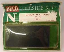 Peco NB-44 N Gauge Lineside Kit Brick Walling Blue 4 pieces sealed pack