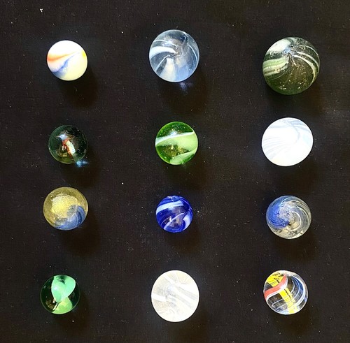 Vintage glass marbles - vintage, 12