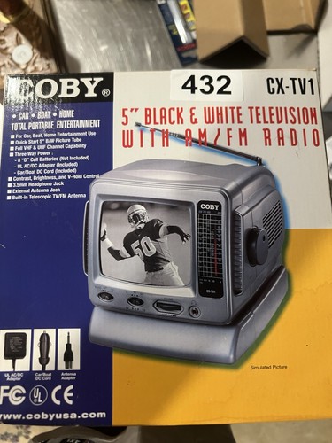 Coby tv1 black white - cx-tv1, 5-inch