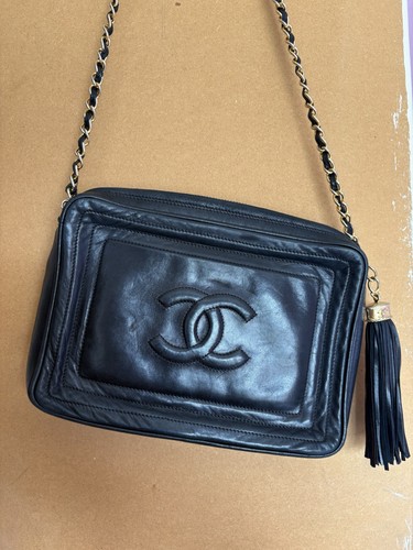 Chanel leather camera bag dark - leather,