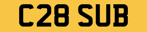 Subaru old reg number plate - a,