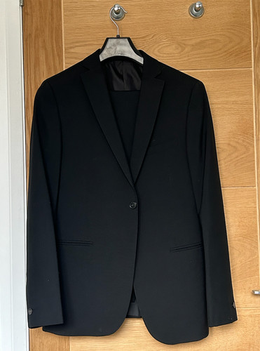 Lewin black suit jacket - black,