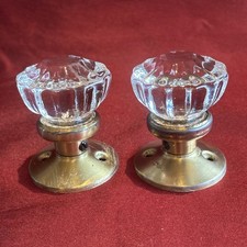 Pair Vintage Fluted Glass Door