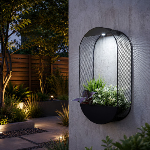 Solar led oval wall - led, planter