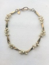 Vintage Monet Gold Tone & Faux Pearl Bracelet
