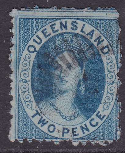 Queensland 1868 blue qv - 2d,