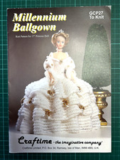 Millennium Ballgown Dolls Clothes Knitting Pattern for 17" Doll - Craftime GCP27