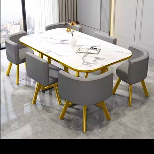 Modern dining table 6 chairs - modern,