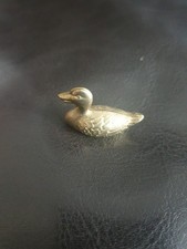 Vintage Brass Duck Miniature Figurine Ornament Animal Statue