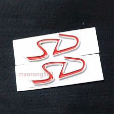 2x Silver Small Red SD Chrome