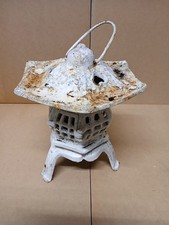 Beautiful Old Heavy Cast Iron Oriental Temple Candle Lantern Garden 