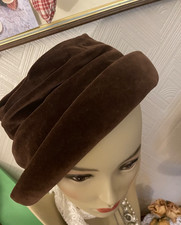 Vintage brown velvet hat