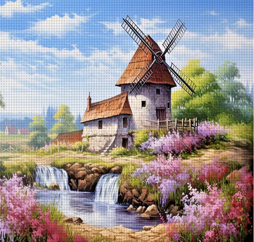 Windmill house stamped cross - windmill,