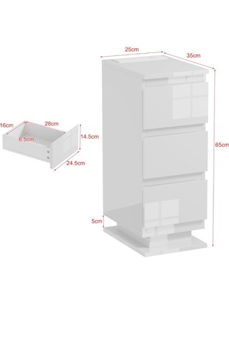 White bedside table drawer - table, 3