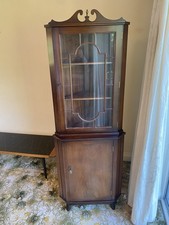 Corner Cabinet - Dark Wood With Shelves