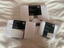 Kirkton House Sateen White Duvet Set Double White & 4 Oxford + Fitted Sheet new