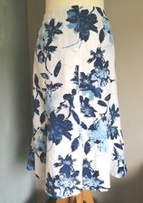 Blue and white floral linen