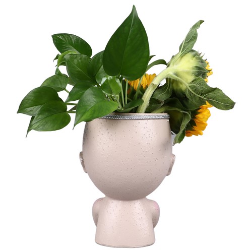 Face planter pot resin love - planter,