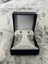Sofia James Fine Silver Plated Multicoloured Hoop & Stud Earrings With Box
