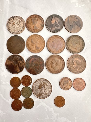 Vintage british copper coin - copper,