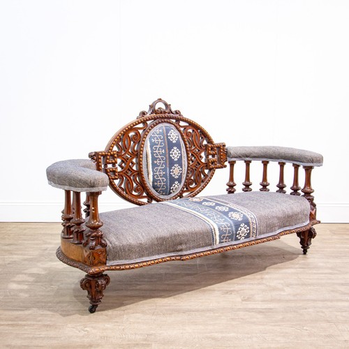 Victorian carved walnut sofa - victorian,