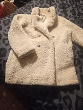 Tesco F&F Cream Double Breasted Teddy Bear Coat