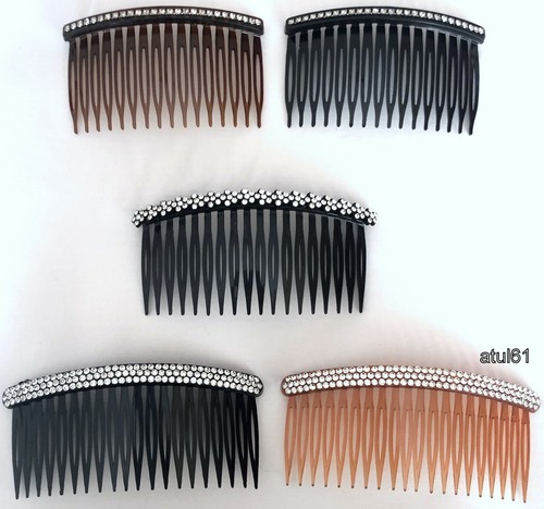 Crystal hair slide comb clips - crystal,