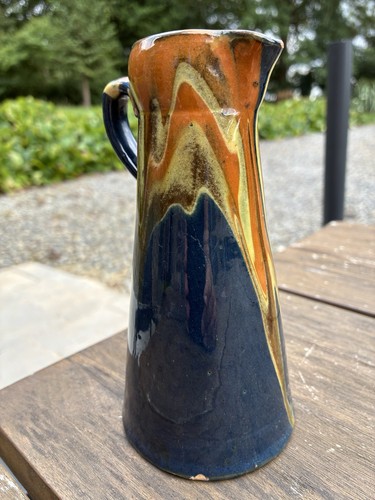 Ceramic blue jug with - ceramic,