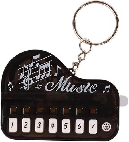 Black micro piano keychain - black,