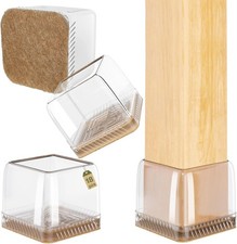 18pcs Plastic Chair Leg Floor Protectors Caps Covers Felt for Hardwood Upgraded