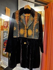 Vintage black velvet line - black, a-line