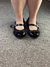 Black Wide Fit Mary Jane Flat