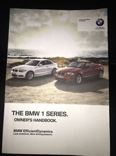 Genuine BMW 1 Series Owners Manual Coupe/ Convertible 2012 Published 