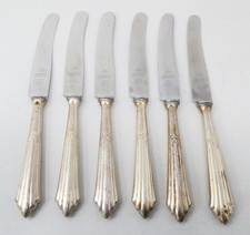 6 Butter Knives Set Of Six WMF Stainless Steel Blades Silver Plated Handle