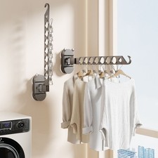 8 Holes Aluminum Suction Cup Clothes Drying Rack Wall-mounted Drying Hangers