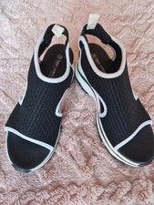 Bonprix Black & White Open Toe Trainer/ Sandal Size 5 PERFECT CONDITION